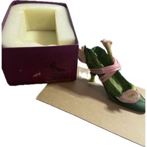 Just the Right Shoe‎ by Raine 1999 Calla Lily Green Pink Collectible 25053